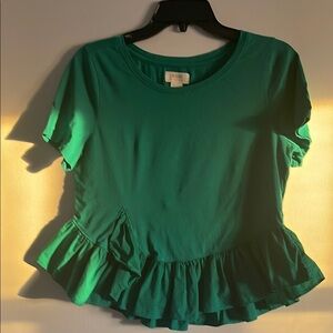 Maeve Anthropologie Green Peplum Flutter Sleeve Top
OPEN for OFFERS